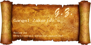 Gangel Zakariás névjegykártya